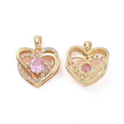 Brass Micro Pave Cubic Zirconia Pendants