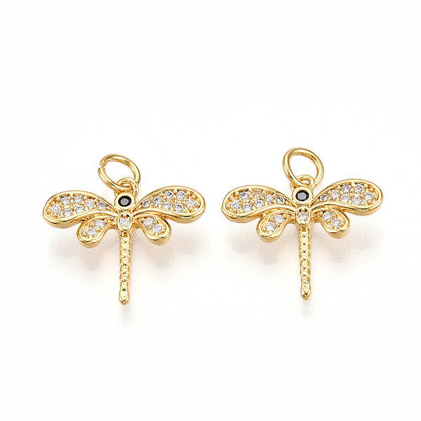 Brass Micro Pave Cubic Zirconia Charms