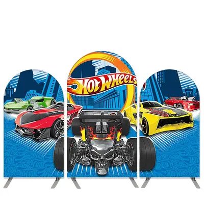 Aperturee Hotwheels Theme Racing Car Birthday Party Arch Backdrop Kit | Wedding Arch Backdrop | Custom Chiara Arched Covers |...