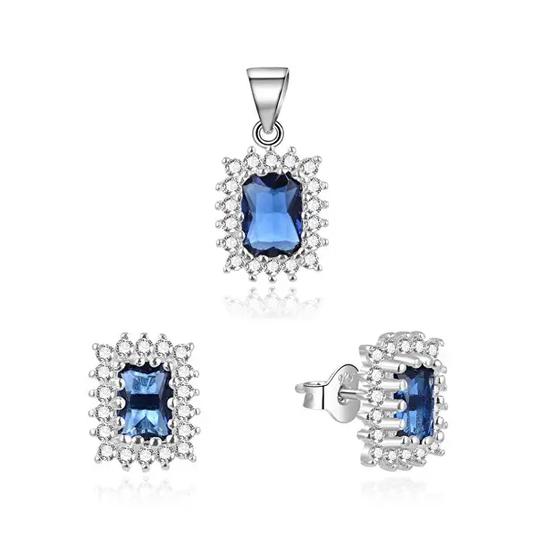 Beneto Elegant set with zirconia TAGSET287 (pendant, earrings)