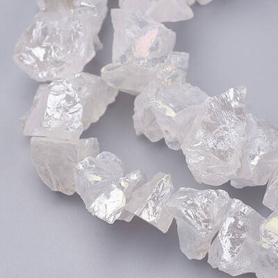 Electroplated Natural Quartz Crystal Bead Strands