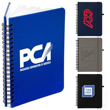 100 Custom 5x7 Premium UltraHyde Leather Notebook with Pen Holder ...