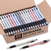 Sikao Pens Bulk, 60Pack Morandi Gripped Slimster Bulk Pens Ballpoint Smooth Writing Pens No Smear, Retractable Pens Black Ink...