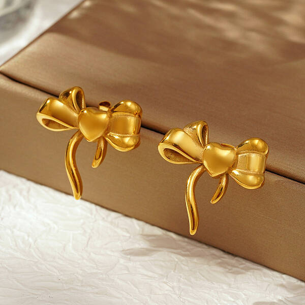 Stylish Stainless Steel Butterfly Stud Earrings for Women's Daily Wear