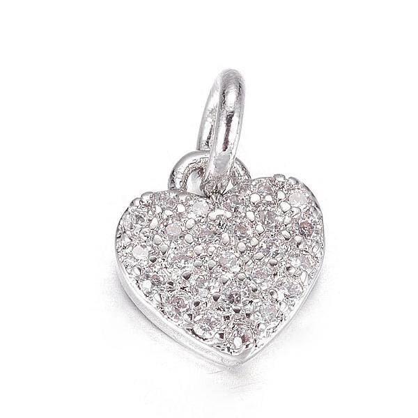 Brass Micro Pave Cubic Zirconia Charms
