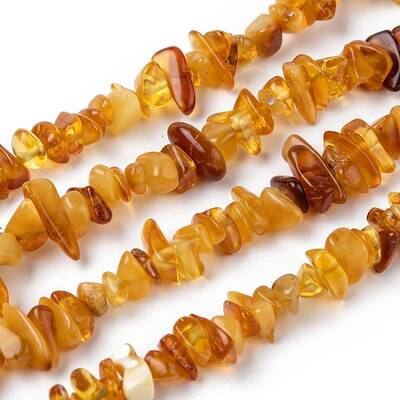 Natural Amber Chip Beads Strands