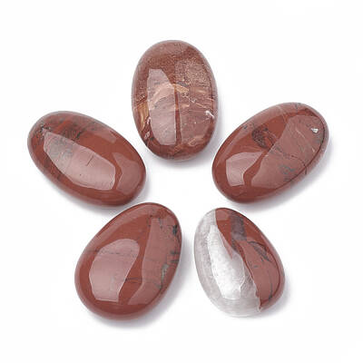 Natural Red Jasper Oval Palm Stone