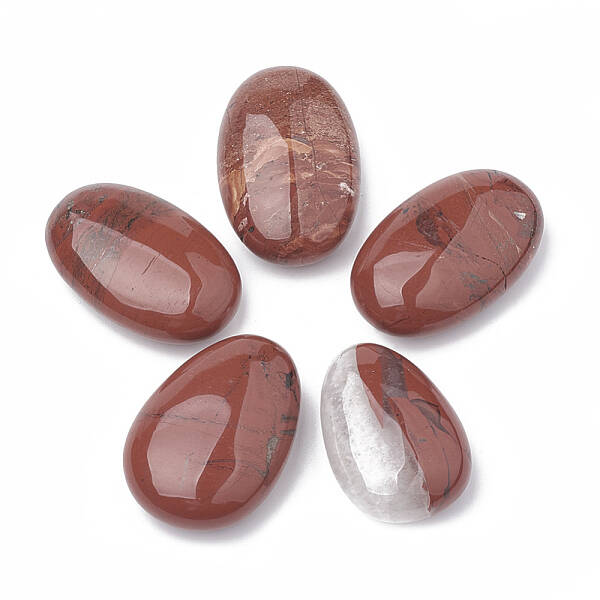 Natural Red Jasper Oval Palm Stone