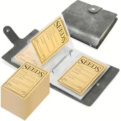 Seed Saver Binder , 1 Set Garden Seeds Storage Organizers with 50pcs Self-Sealing Seed Envelopes- Seed Organizer Binder and S...