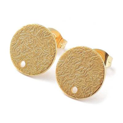 201 Stainless Steel Flat Round Stud Earring Findings