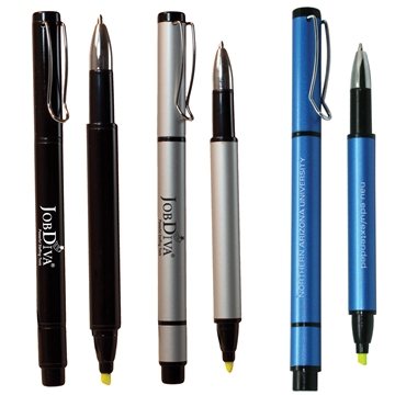 150 Customized Pen Highlighter Combo - Recycled Aluminum & Dual ...