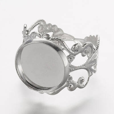 Cuff Brass Filigree Ring Setting