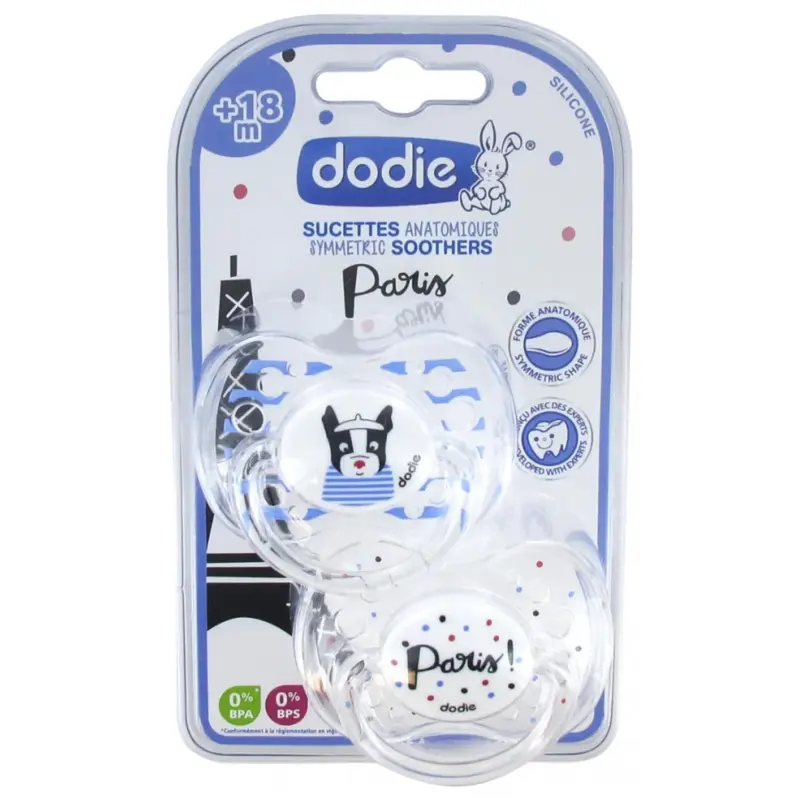 Dodie Anatomical Silicone Pacifiers 18m+ Duo Paris n°A88