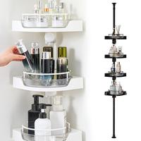 Rotating Corner Shower Shelf - Shower Organizer with Hooks for Bathroom Storage, Wall Mounted Design, Ideal for Kitchen Stora...