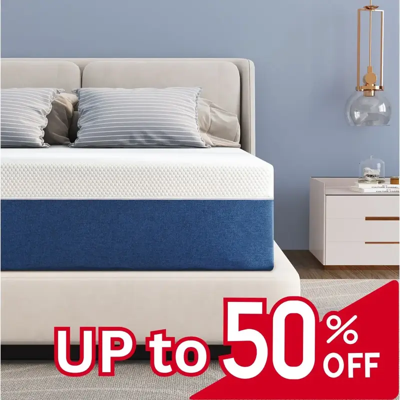 Twolike Memory Foam Mattress, Cooling Gel Infused Mattress, Medium Firm Feel, Fiberglass free, Twin Full Queen King