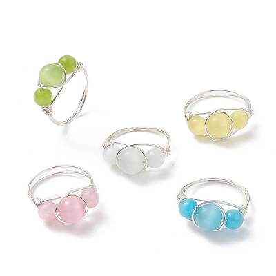Cat Eye Beaded Finger Ring