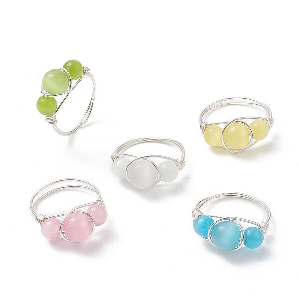 Cat Eye Beaded Finger Ring