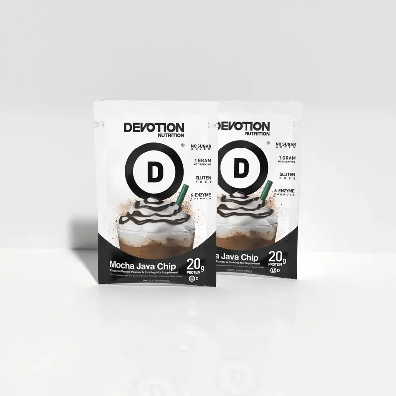 Devotion Nutrition Mocha Java Chip Flavor Protein Powder Sample Pack - Gluten Free, Keto Friendly, No Added Sugars | 1g MCT |...