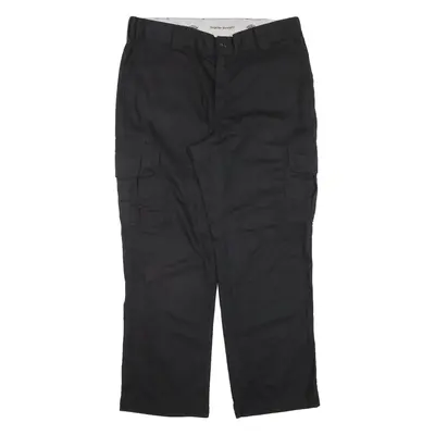DICKIES Cargo Workwear Mens Trousers Black Regular Straight W36 L28