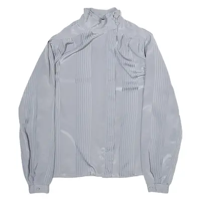 EZ STREET Womens Blouse Grey Long Sleeve Striped S