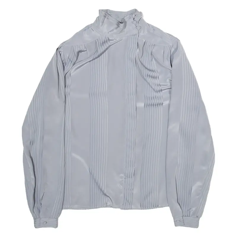 EZ STREET Womens Blouse Grey Long Sleeve Striped S