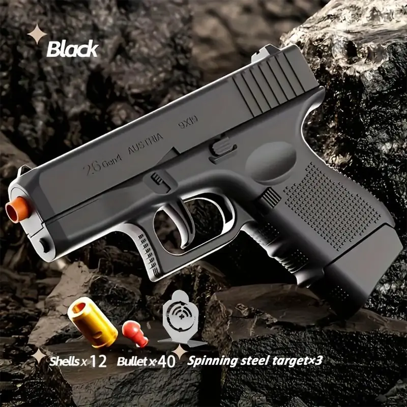 G26 / 2011 Soft Bullet Gun Toy With  40 Bullets, 12 Shells, 3 steel target（Only on G26）, Toy Foam Blaster