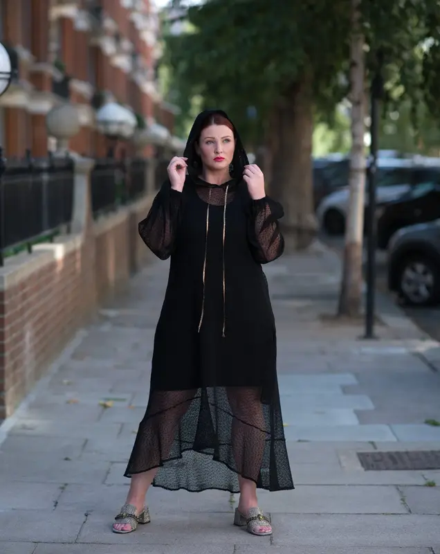 Aphrodite Black Holiday Resort Midi Dress With Hoodie -  Inclusive Plus Size up to UK 18 / US 14 | Size: Size UK 16/ US 12 | ...