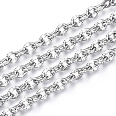 Tarnish Resistant 304 Stainless Steel Dapped Cable Chains