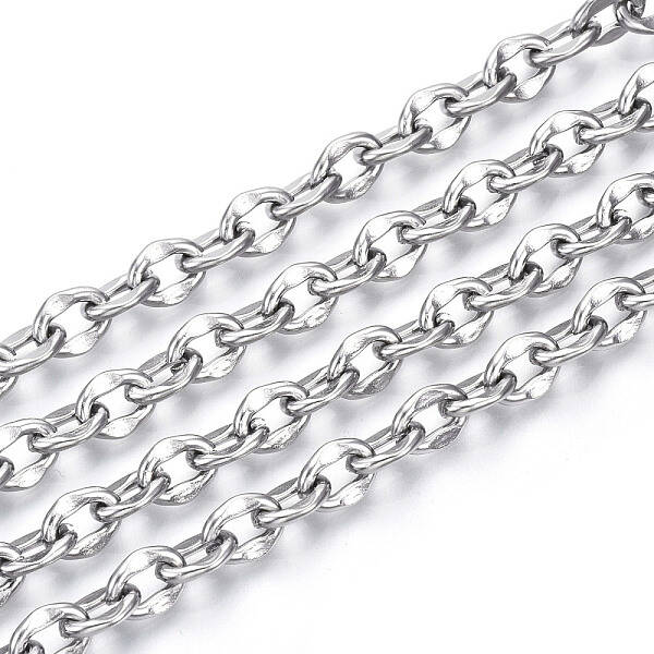 Tarnish Resistant 304 Stainless Steel Dapped Cable Chains