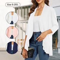 ChicovarFashion Women Cardigan Open Front Long Sleeve & 3/4 Sleeves Summer Cardigan Lightweight Draped Ruffles Comfort Lady B...
