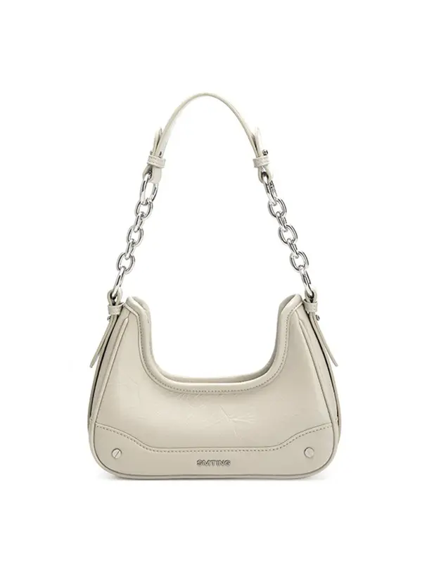 Smting zippered chain baguette bag