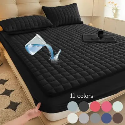 1pc solid color waterproof mattress cover mattress cover Soft, comfortable and breathable mattress protector Suitable for bed...