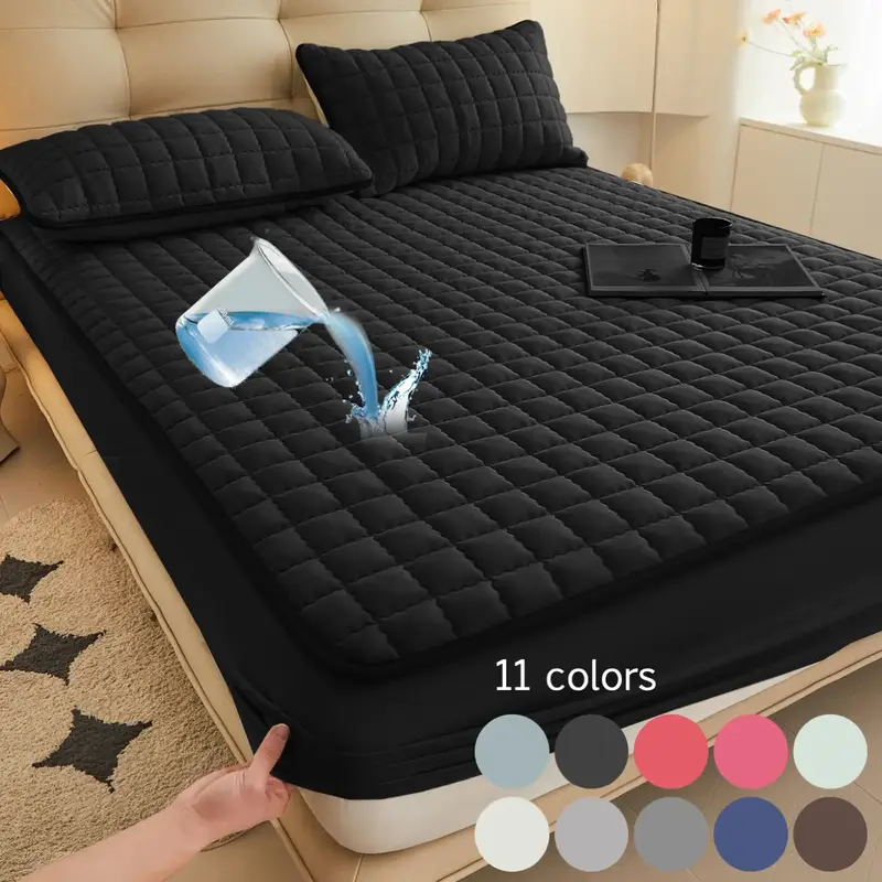 1pc solid color waterproof mattress cover mattress cover Soft, comfortable and breathable mattress protector Suitable for bed...