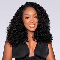OhMyPretty Wear Go Half Wig 3 IN 1 Water Wave Flip Over Wig For Beginner Invisible Hairline Curly Wavy Virgin Human Hair Natu...