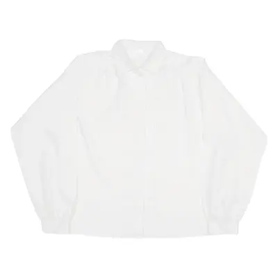 CHARLES JOGEL Shirt White Geometric Long Sleeve Womens L