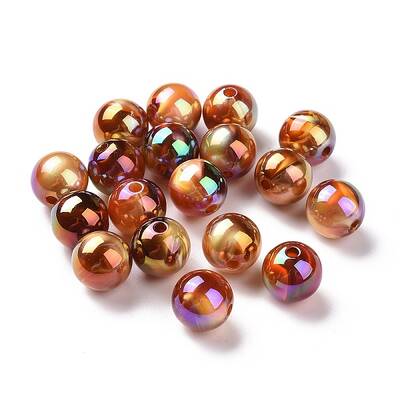 UV Plating Rainbow Iridescent Acrylic Beads