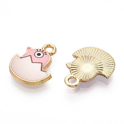 Printed Light Gold Tone Alloy Pendants