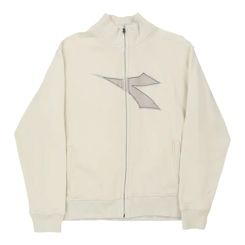 Diadora Zip Up - Large Cream Cotton Blend