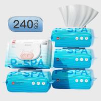 Disposable wet toilet paper, used for adult wipes, 3 packs of 240 odorless toilet wipes, washable, alcohol free and 100% plan...