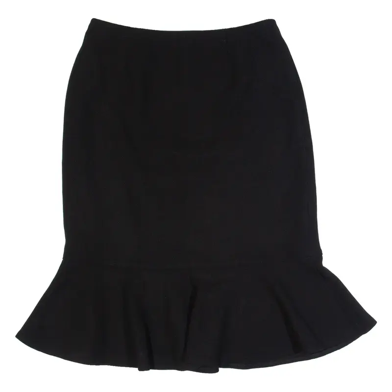 HOBBS LONDON Womens Trumpet Skirt Black Knee Length Wool UK 8