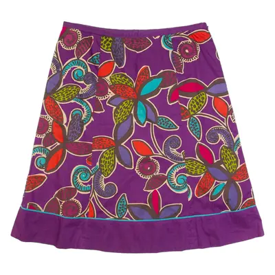 BODEN Womens A-Line Skirt Purple Knee Length Floral UK 14