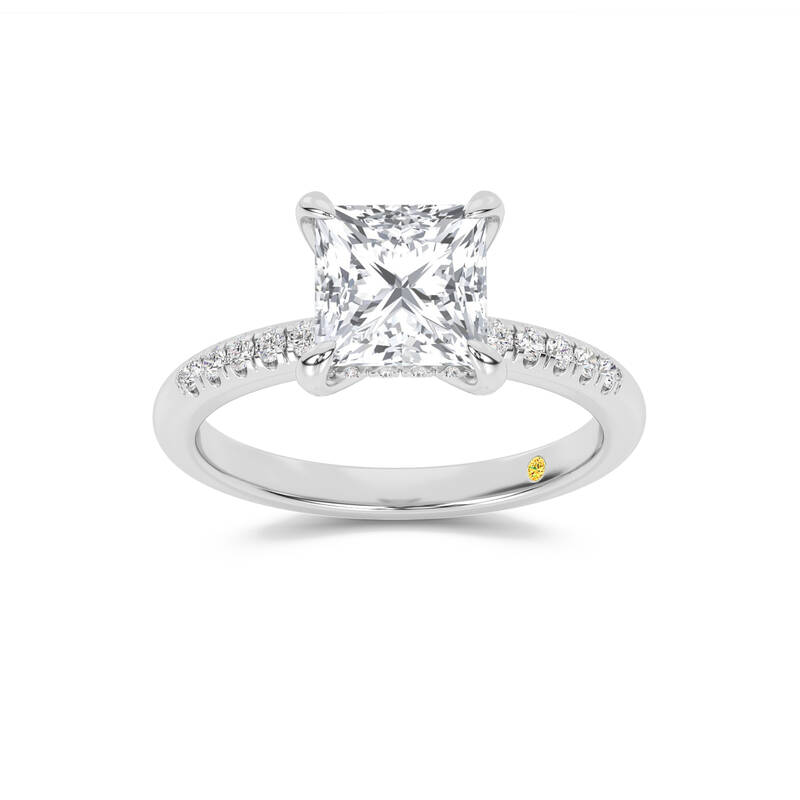 Aurelia Quarter Coverage Hidden Halo Princess Cut Lab Grown Diamond Engagement Ring | 18K White Gold 1 1/4 CT. TW.