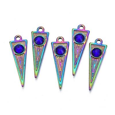 Rack Plating Rainbow Color Alloy Pendants