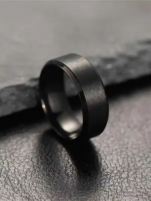 Minimalist Style Stainless Steel Ring, 1 Piece Plain Frosted Ring for Men and Women, Fashion Versatile Accessory for Daily We...