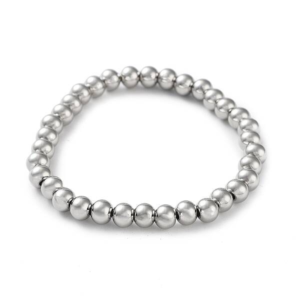 Non-Tarnish 316 Surgical Stainless Steel Round Beaded Stretch Bracelets