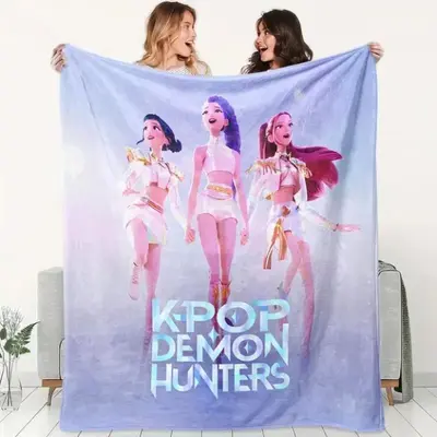 K-Pop Demon Hunter Poster Blanket, Soft Flannel Shawl, Design, Home Office Camping Sofa Bed Cover, Netflix Fan Gift,Zoey Rumi...