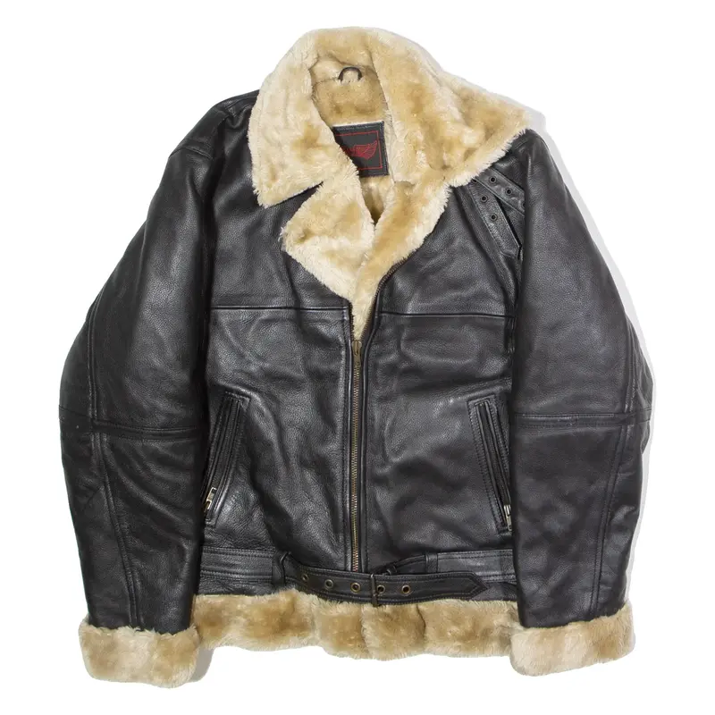 L&J Euphonium Elite Flieger Mens Flight Jacket Black Shearling S