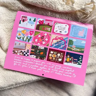 Berry Bookish 12 Month Reading Tracker Calendar