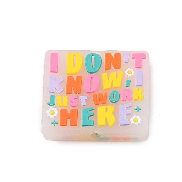 Rectangle Food Grade Eco-Friendly Silicone Focal Beads
