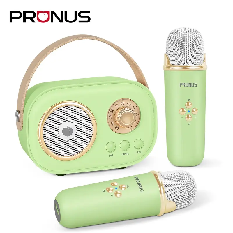 PRUNUS C20 Mini Karaoke Machine Portable Bluetooth Speaker with Wireless Microphone 6 Sound Modes for Adults&Kids Birthday Ho...